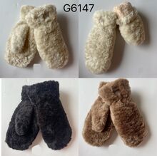 Moufles fourrure synthétique aspect mouton pour femme