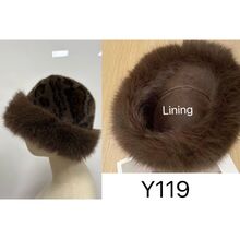 Chapeau en polyester doux en fausse fourrure à motif léopard