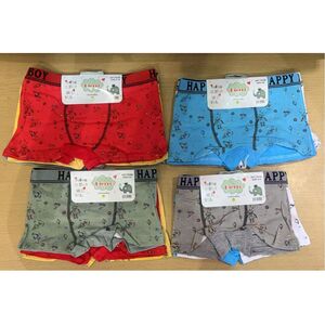 Boxer pour garçons en coton doux à motif intégral de petits robots