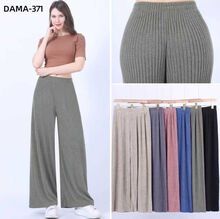 Pantalon large en maille côtelée pour femme grande taille