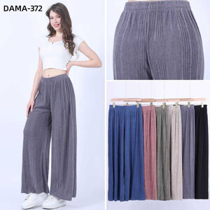 Pantalon femme grande taille en maille finement côtelée