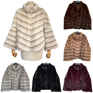 Veste en fausse fourrure au toucher très doux, imitée du vison