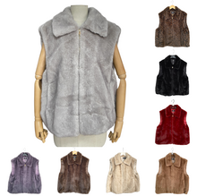 Veste sans manches en fausse fourrure très douce imitant le vison