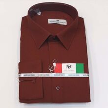 Chemise coupe slim bordeaux texturée avec manches longues