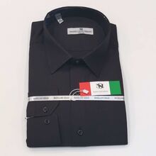 Chemise pour homme unie noire coupe slim Massiliano Sergio