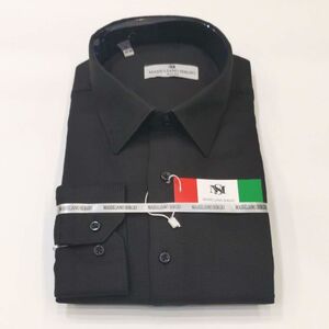 Chemise homme de style slim noire signée Massiliano Sergio