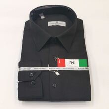 Chemise homme de style slim noire signée Massiliano Sergio