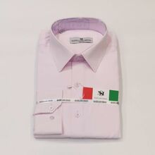 Chemise slim rose clair à manches longues signée Massiliano Sergio