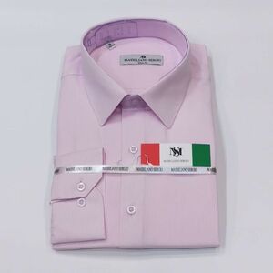 Chemise Massiliano Sergio pour homme coupe slim de teinte rose