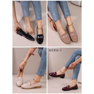 Mocassins design bi-matière verni et suédine avec mors argentée taille 36-41