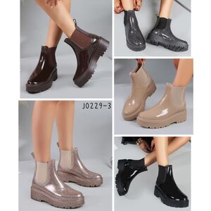 Bottines chelsea vernies avec plateforme crantée et élastiques latéraux taille 36-41