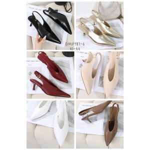 Escarpins à bout pointu type slingback avec talon grande taille 41 - 44