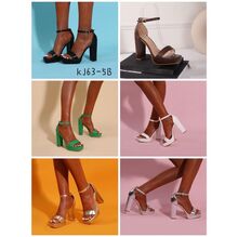 Sandales à talons carrés avec bride de cheville dotée de boucle réglable  taille 36 - 41