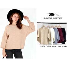 Pull à manches chauve-souris et détails au crochet grande taille