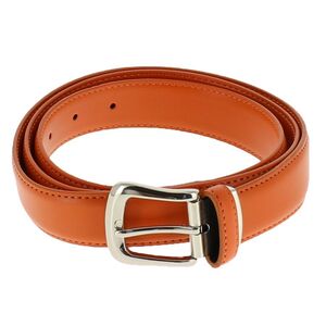 Ceinture en croûte de cuir avec boucle métal orange