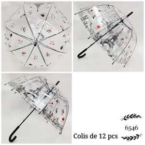 Parapluie cloche transparent symboles iconiques de Paris