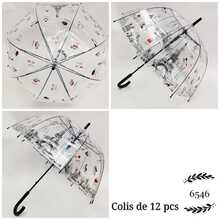Parapluie cloche transparent symboles iconiques de Paris