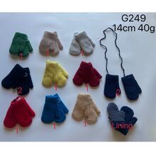 Moufles sans doigts séparés tricotées douces avec cordon