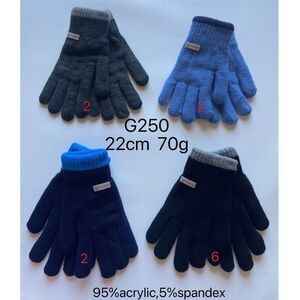 Gants  bicolores avec manchette contrastée et étiquette logoté