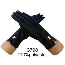 Gants similicuir classiques avec bride doté d'une boucle métallique