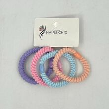 Carte de 4 pièces élastiques à cheveux en 4 teintes torsadés