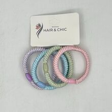 Carte de 4 pièces élastiques à cheveux torsadés nuances pastel