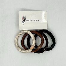 Carte de 4 pièces élastiques à cheveux torsadés teintes neutres