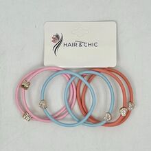 Carte de 6 pièces élastiques à cheveux fins charme décoratif pastel