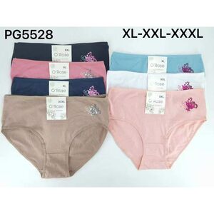 Culotte unie parée d'un motif floral stylisé et coloré sur la hanche - 12 pcs