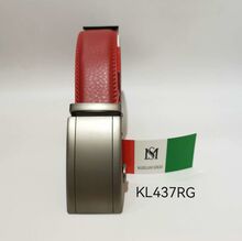 Ceinture rouge en cuir de vachette à boucle coulissante automatique