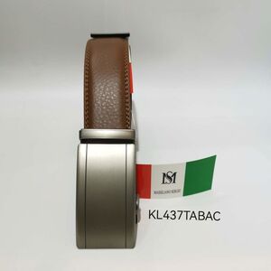 Ceinture tabac en cuir de vachette à boucle coulissante automatique