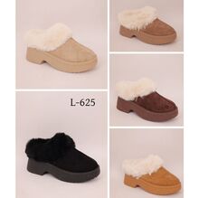 Pantoufles doublées fourrure avec une semelle épaisse taille 36-41