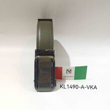 Ceinture automatique en cuir de vachette 100 % vert kaki Massiliano Sergio