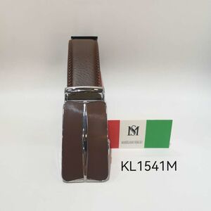 Ceinture en cuir de vachette marron Massiliano Sergio à réglage automatique