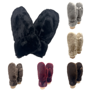 Moufles faites en fourrure synthétique ultra-douce et duveteuse