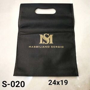 Sac réutilisable en tissu Noir avec poignée découpée Massiliano Sergio