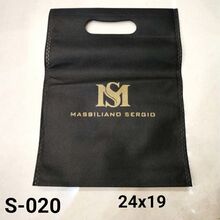 Sac réutilisable en tissu Noir avec poignée découpée Massiliano Sergio