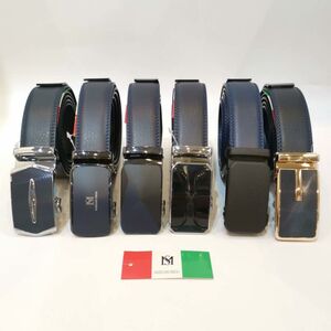 Ceinture Massiliano Sergio bleu marine à fermeture automatique