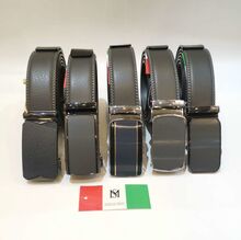 Ceinture élégante en croûte de cuir gris foncé Massiliano Sergio