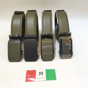 Ceinture automatique en cuir de vachette vert kaki Massiliano Sergio