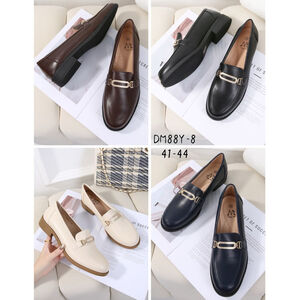 Mocassins en similicuir lisse avec mors métallique orné de petits strass  grande taille 41 - 44