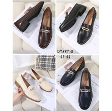 Mocassins en similicuir lisse avec mors métallique orné de petits strass  grande taille 41 - 44