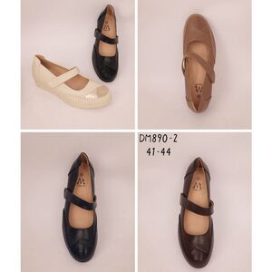 Ballerine confort à surpiqûres avec bride velcro grande taille 41 - 44