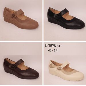 Ballerine compensées élégantes avec bride velcro à détail floral grande taille 41 - 44