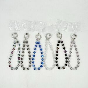 Lanière de poignet élégante ornée de perles facettées pour téléphone