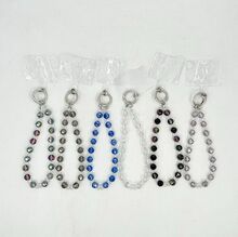 Lanière de poignet élégante ornée de perles facettées pour téléphone