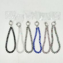Dragonne de poignet en perles facettées scintillantes pour portable