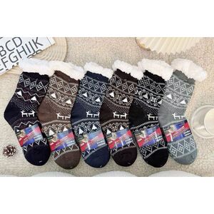 Chaussettes épaisses douces et antidérapantes à motifs nordiques
