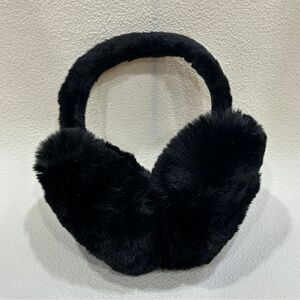 Cache-oreilles Grand Modèle en fausse fourrure douce en polyester NOIR