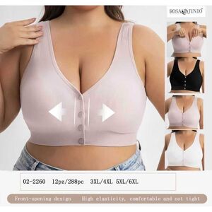 Brassière grande taille ultra confort avec fermeture frontale à boutons